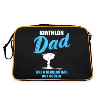 Cooler Biathlon-Dad Einzigartig - Retro Tasche - Schwarz/Gold - Hinten