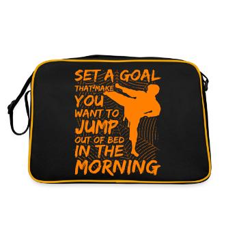 Set a Goal that make you want to jump out of bed - Retro Bag - black/gold - Back
