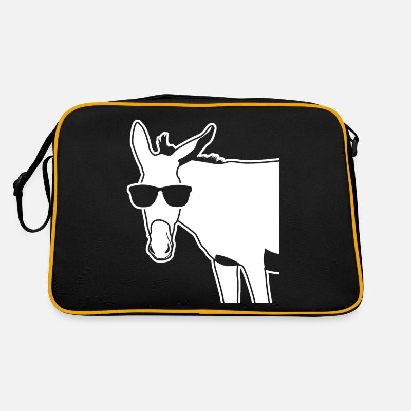 Donkey with Sunglasses Donkeys - Retro Tasche - Schwarz/Gold