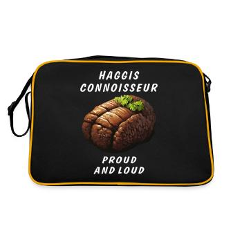 HAGGIS CONNOISSEUR PROUD AND LOUD - Retro Bag - black/gold - Back