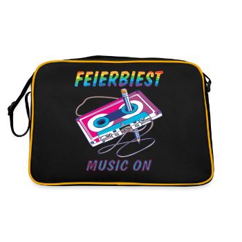 CASSETTE FEIERBIEST MUSIC ON - Retro Bag - black/gold - Back