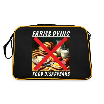 LES FERMES MEURENT LA NOURRITURE DISPARAÎT - Sac Retro - noir/or - Dos