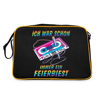 CASSETTE PARTY BEAST - Retro Bag - black/gold - Back
