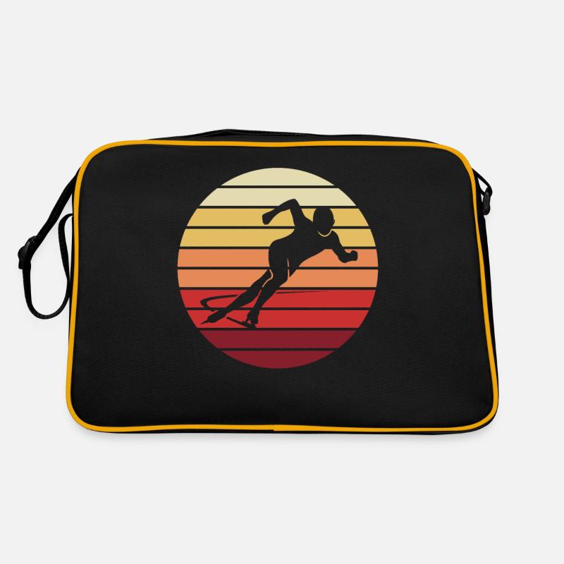 Figure Skating Sunset Silhouette Gift Retro Bag