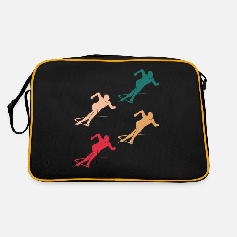 Farbenfrohes Eiskunstlauf Team Geschenk Retro Tasche