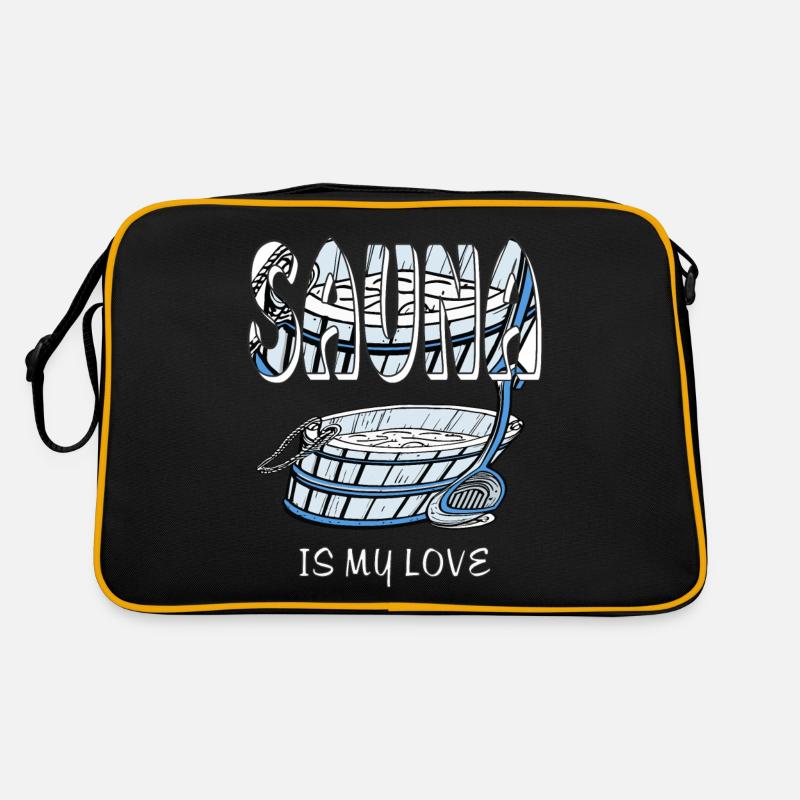 SAUNA IS MY LOVE - Retro Tasche - Schwarz/Gold