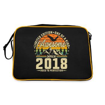 Creative 2018 Birthday Party Reminder - Retro Bag - black/gold - Back