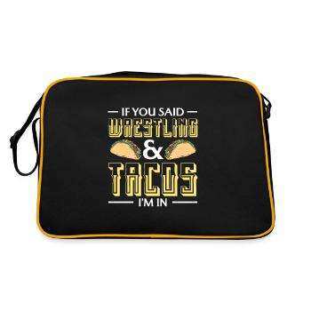 Wrestling Wrestler Fight Wrestling Ringer Gift - Retro Bag - black/gold - Back