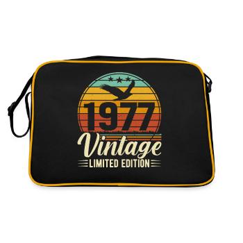 1977 Vintage Geburtstag Retro Design - Retro Tasche - Schwarz/Gold - Hinten