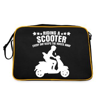 Scooter Riding Motorcycle - Retro Tasche - Schwarz/Gold - Hinten