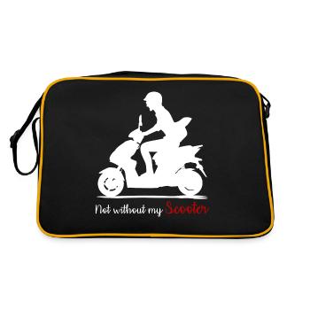 Scooter Riding Motor Scooter Motorcycle - Retro Tasche - Schwarz/Gold - Hinten