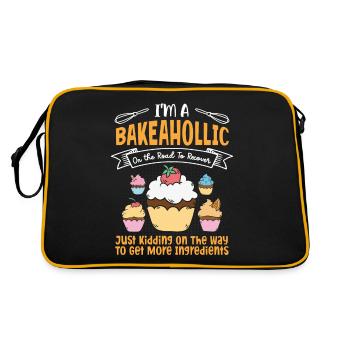 Baker Bakery Bakery Baking Gift - Retro Bag - black/gold - Back