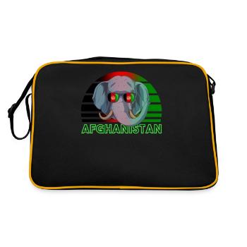 Afghanistan - Retro Tasche - Schwarz/Gold - Hinten