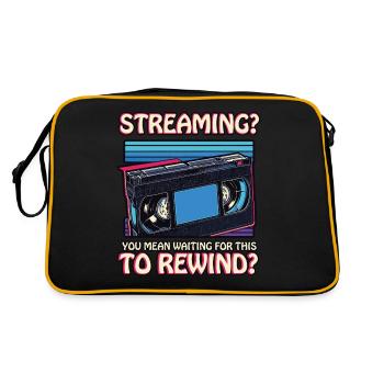 Drôle VHS Era Rembobiner Label Espace Streaming - Sac Retro - noir/or - Dos