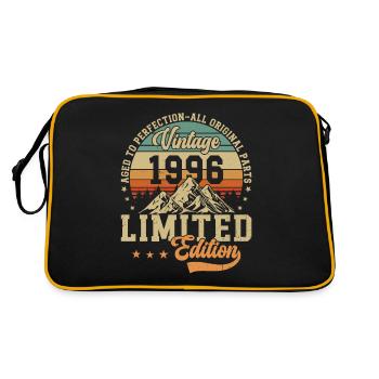 1996 Geburtstagsgeschenk 1996 Jahrgang 1996 Geschenk - Retro Tasche - Schwarz/Gold - Hinten
