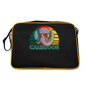 Kamerun - Retro Tasche - Schwarz/Gold - Hinten