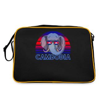 Cambodge - Sac Retro - noir/or - Dos