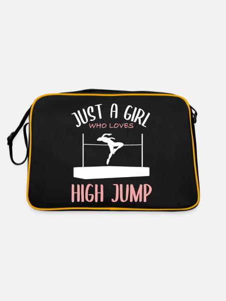 Fille Aime La Passion Du Saut En Hauteur - Sac Retro - noir/or - Dos