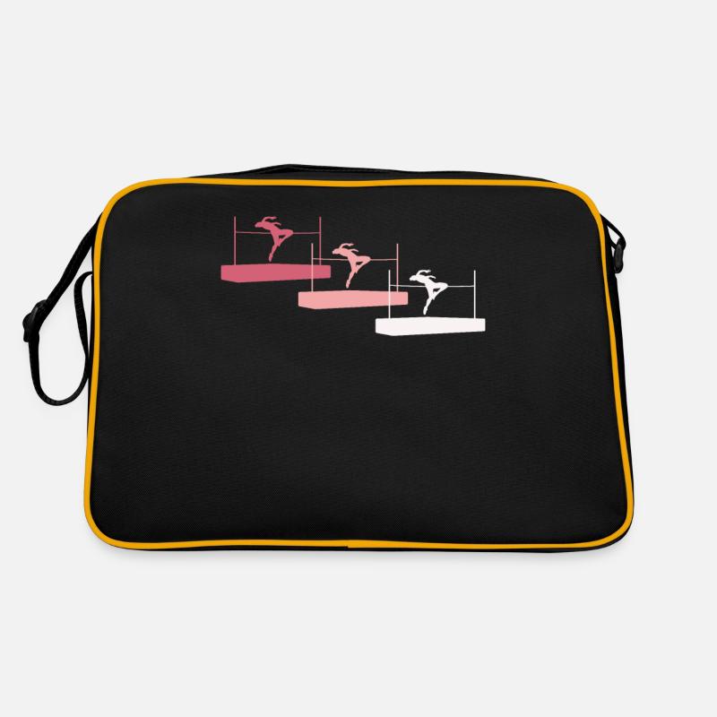 Farbenfrohe Hochsprung Figuren Retro Tasche