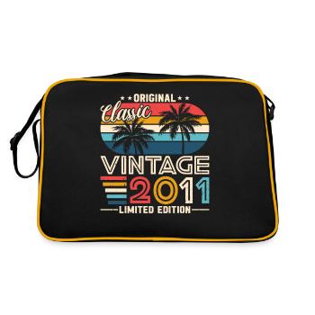 Vintage 2011 Birthday Gift - Retro Bag - black/gold - Back