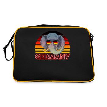 Deutschland - Retro Tasche - Schwarz/Gold - Hinten