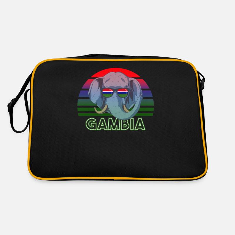 Gambia - Retro Tasche - Schwarz/Gold