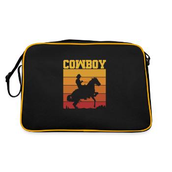 Cowboy Cowboystiefel Western Geschenk - Retro Tasche - Schwarz/Gold - Hinten