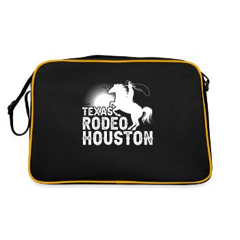 Cowboy Cowboystiefel Western Geschenk - Retro Tasche - Schwarz/Gold - Hinten