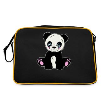 Adorable Panda Friend - Retro Bag - black/gold - Back
