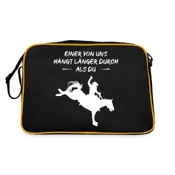 Rodeo Ausdauer-Champion - Retro Tasche - Schwarz/Gold - Hinten
