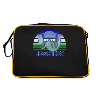 Lesotho - Retro Tasche - Schwarz/Gold - Hinten
