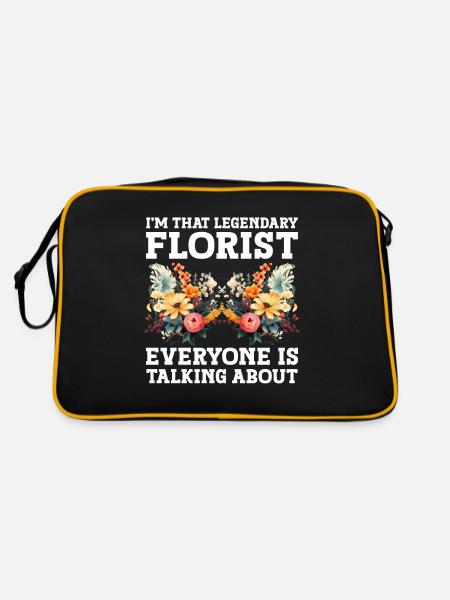 Designer floral Fleuriste Fleuriste Fleuriste - Sac Retro - noir/or - Dos