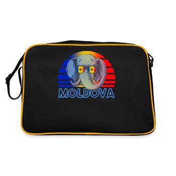Moldawien - Retro Tasche - Schwarz/Gold - Hinten