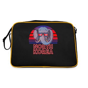 Corée du Nord - Sac Retro - noir/or - Dos