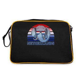 Niederlande - Retro Tasche - Schwarz/Gold - Hinten