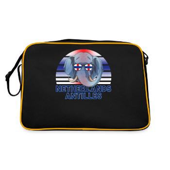 Niederländische Antillen - Retro Tasche - Schwarz/Gold - Hinten
