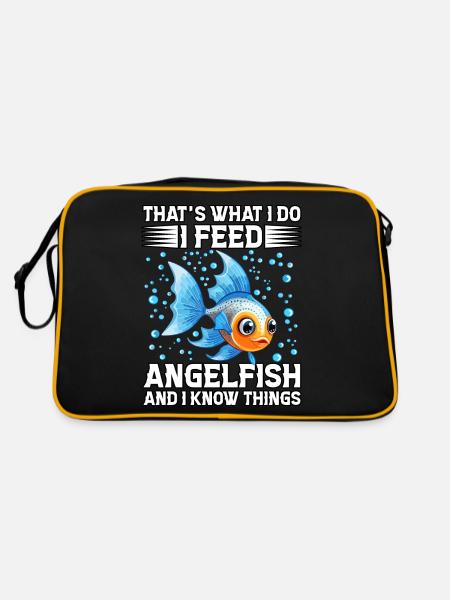 Das ist es, was ich tue, ich füttere Kaiserfische und ich weiß - Retro Tasche - Schwarz/Gold - Hinten