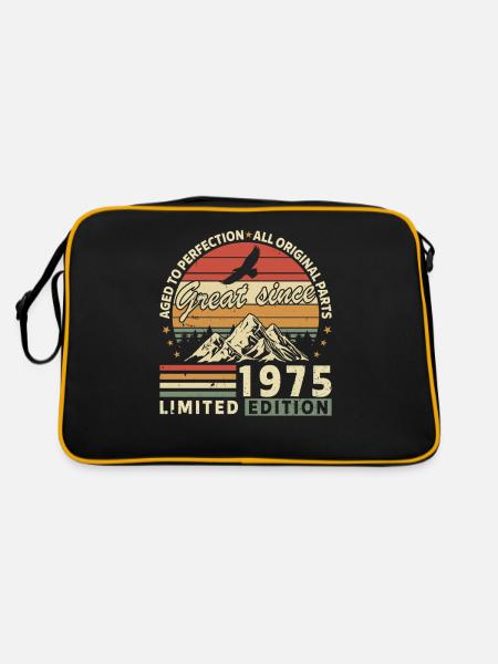 Legendary 1975 Vintage Birth Year - Retro Bag - black/gold - Back