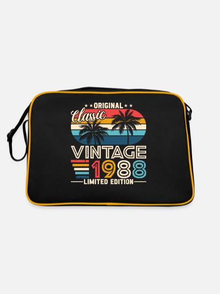 Vintage 1988 anniversaire Tee - Sac Retro - noir/or - Dos