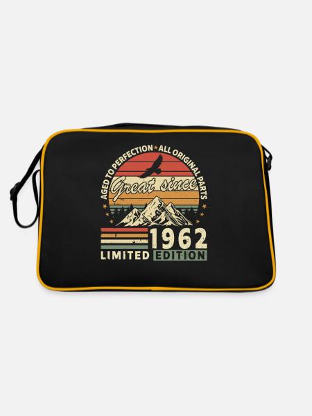 Vintage 1962 - Retro Birthday Gift - Retro Tasche - Schwarz/Gold - Hinten