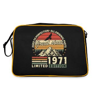 Legendary 1971 Vintage Birthday Tee - Retro Tasche - Schwarz/Gold - Hinten