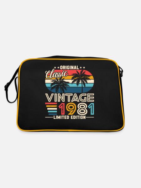 Vintage Legend 1981 - Retro Tasche - Schwarz/Gold - Hinten