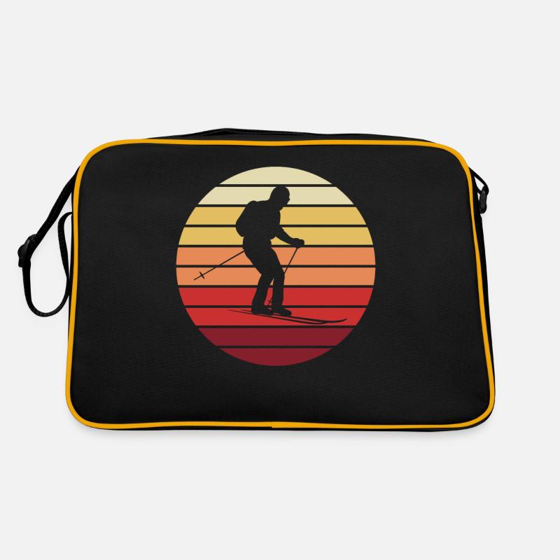 Coucher de soleil sur Ski cadeau Sac Retro