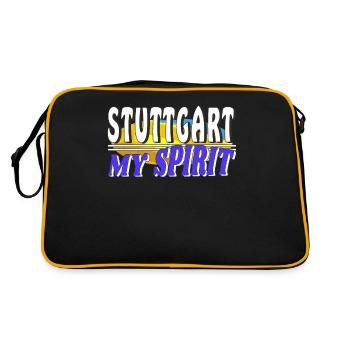 STUTTGART MY SPIRIT - Retro Tasche - Schwarz/Gold - Hinten