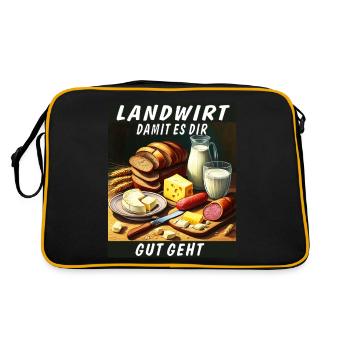 LANDWIRT DAMIT ES DIR GUT GEHT - Retro Tasche - Schwarz/Gold - Hinten