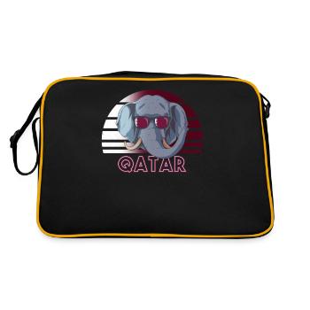 Katar - Retro Tasche - Schwarz/Gold - Hinten