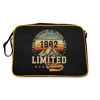 Vintage 1982 - Retro Birthday Gift - Retro Tasche - Schwarz/Gold - Hinten