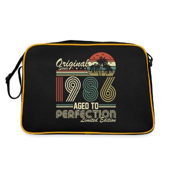Vintage 1986 - Retro Birthday Gift Idea - Retro Tasche - Schwarz/Gold - Hinten