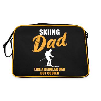 Geschenk für den coolen Ski-Dad - Retro Tasche - Schwarz/Gold - Hinten