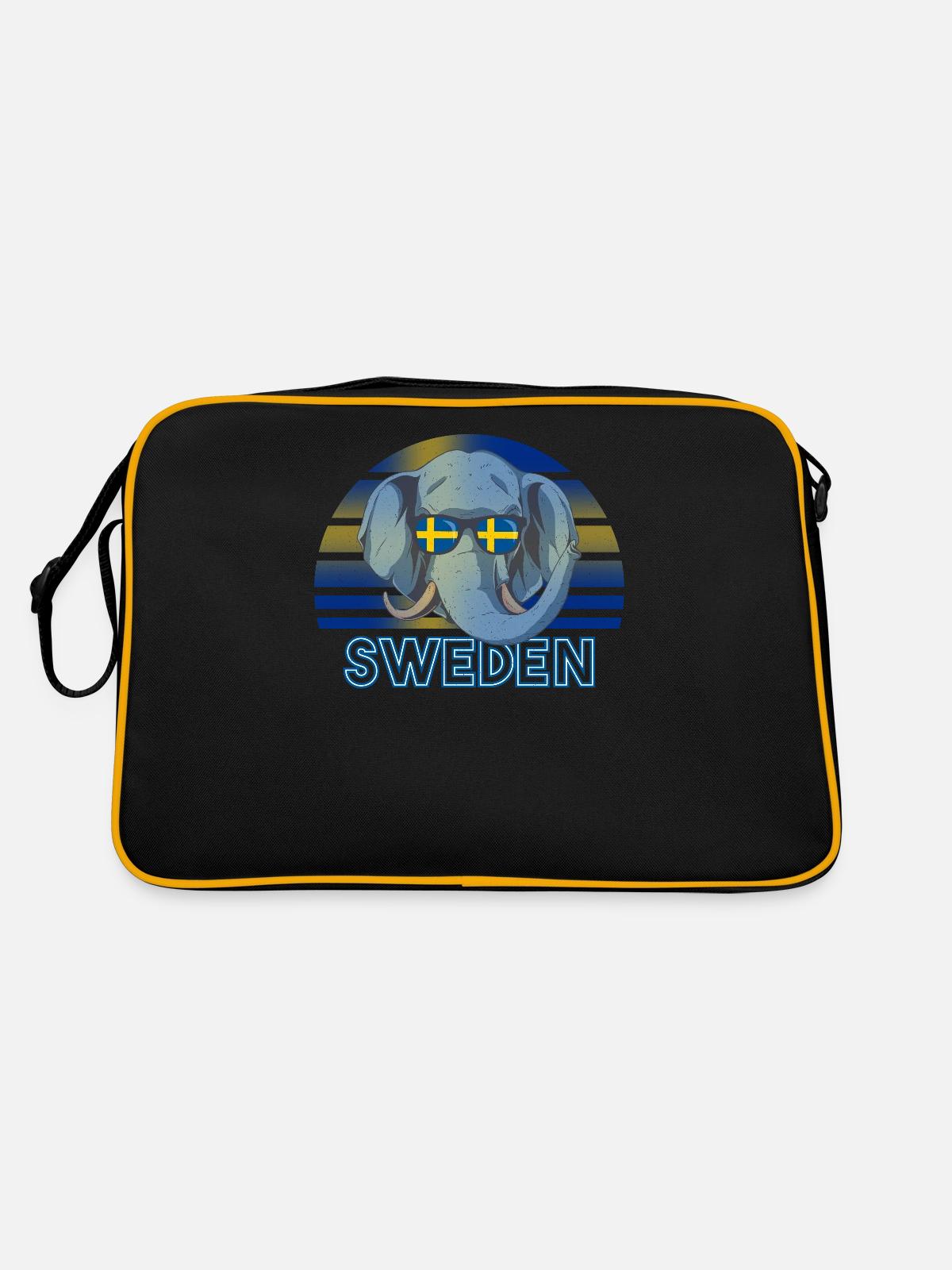 Suède - Sac Retro - noir/or - Dos